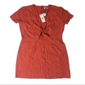 Socialite Rust Tie Front Minidress Jillian Sz XXL